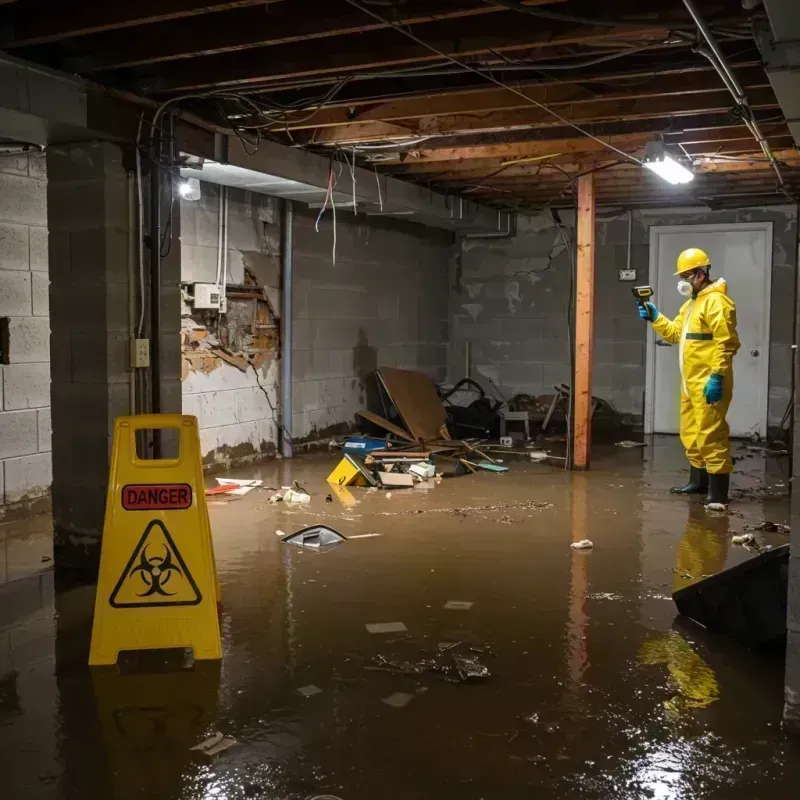 Flooded Basement Electrical Hazard in Alma, NE Property